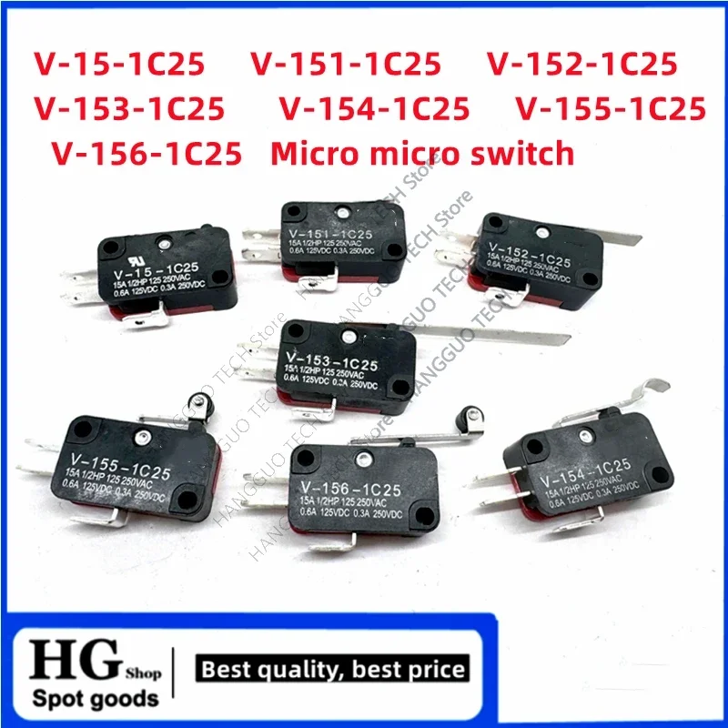 

10PCS Microswitch Stroke Limit Switch V-15-1C25 V-151-1C25 V-152-1C25 V-153-1C25 V-155-1C25 V-156-1C25 Roller Long Handle Switch