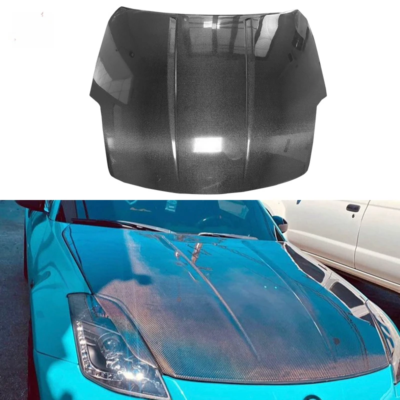 

Подходит для Nissan 350Z, модификация двигателя из углеродного волокна, автомобильный объемный передний чехол, комплект кузова