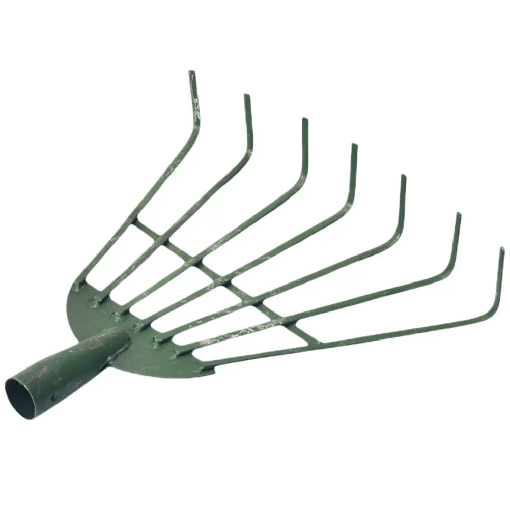 

7-Tooth Lawn Rake Made of Medium Carbon Steel for Leaves Grass Turf Artificial Grass Cleaning Gardening Tool Rakes for Lawns