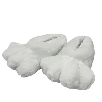 Winterwarme, geschlossene Katzenpantoffeln für Damen, verspielte, seitlich gefleckte, flauschige Loafer, flauschige Hausschuhe für Damen, Plüschpantoffeln. – Detail 21