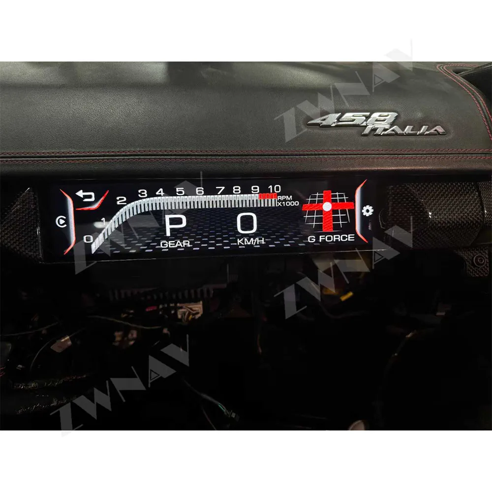 Dashboard Car Passenger Screen Instrument for Ferrari 458 Digital Cluster Atmosphere Light Copilot Display Multimedia Mile KMH
