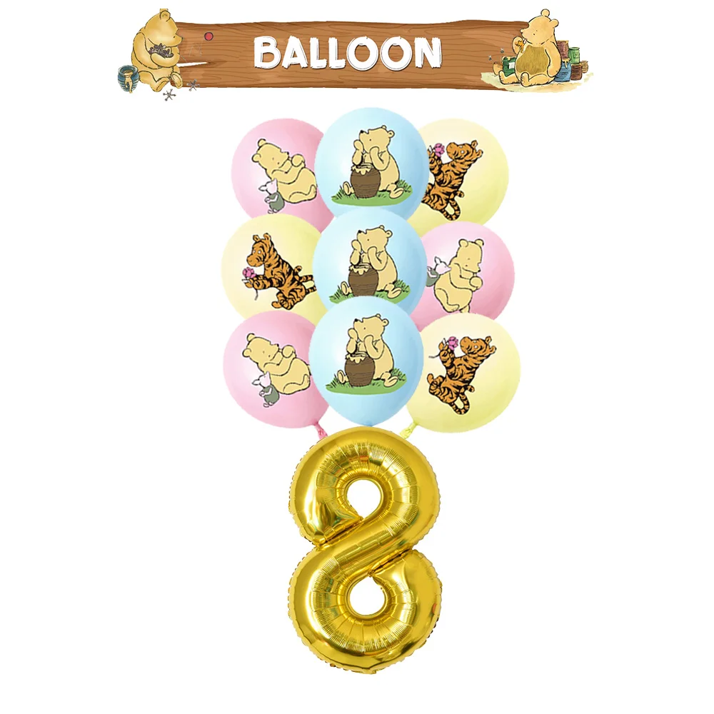 Winnie Puuh Geburtstagsdekoration Puuh-Bär Teller Tischdecken Servietten Banner Becher Kindergeburtstag Geschenke Babyparty
