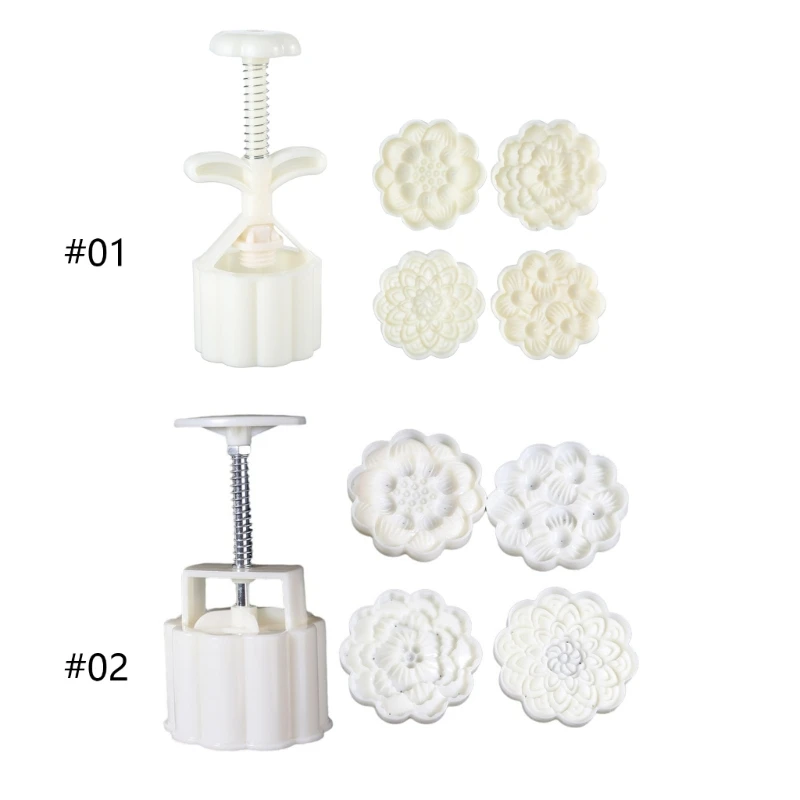 

Flower Stamps Moon Cake Moulds for Mid-Autumn Festival DIY Baking Mooncake