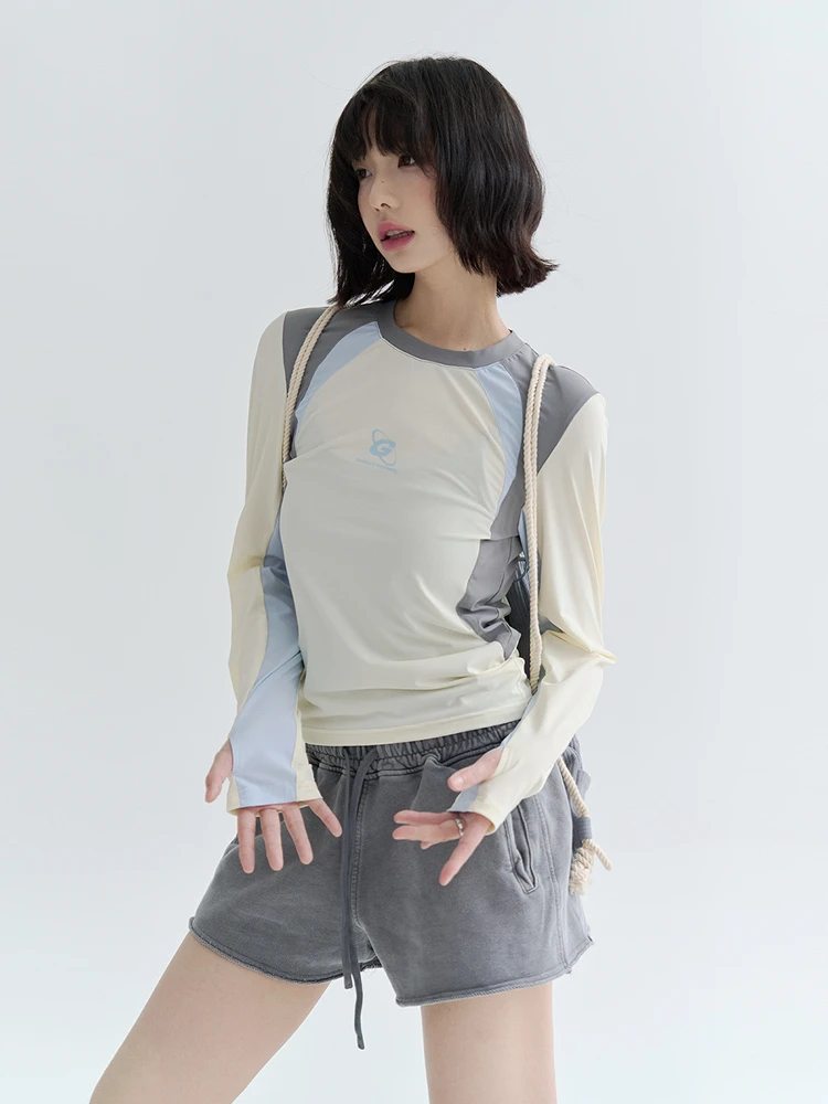 

Музей авиа, цветной длинный све, облегающая женская футболка Qui Dry, тонкий летний спортивный топ, йога, фитнес, велоспорт, путешествия