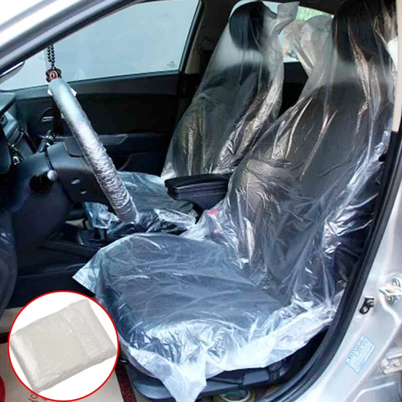 50/100 Pcs Auto Einweg Sitz Kunststoff Sitz Abdeckung Anti-fouling Wasserdicht Staubdicht Sitzkissen Abdeckung Auto Innen Liefert