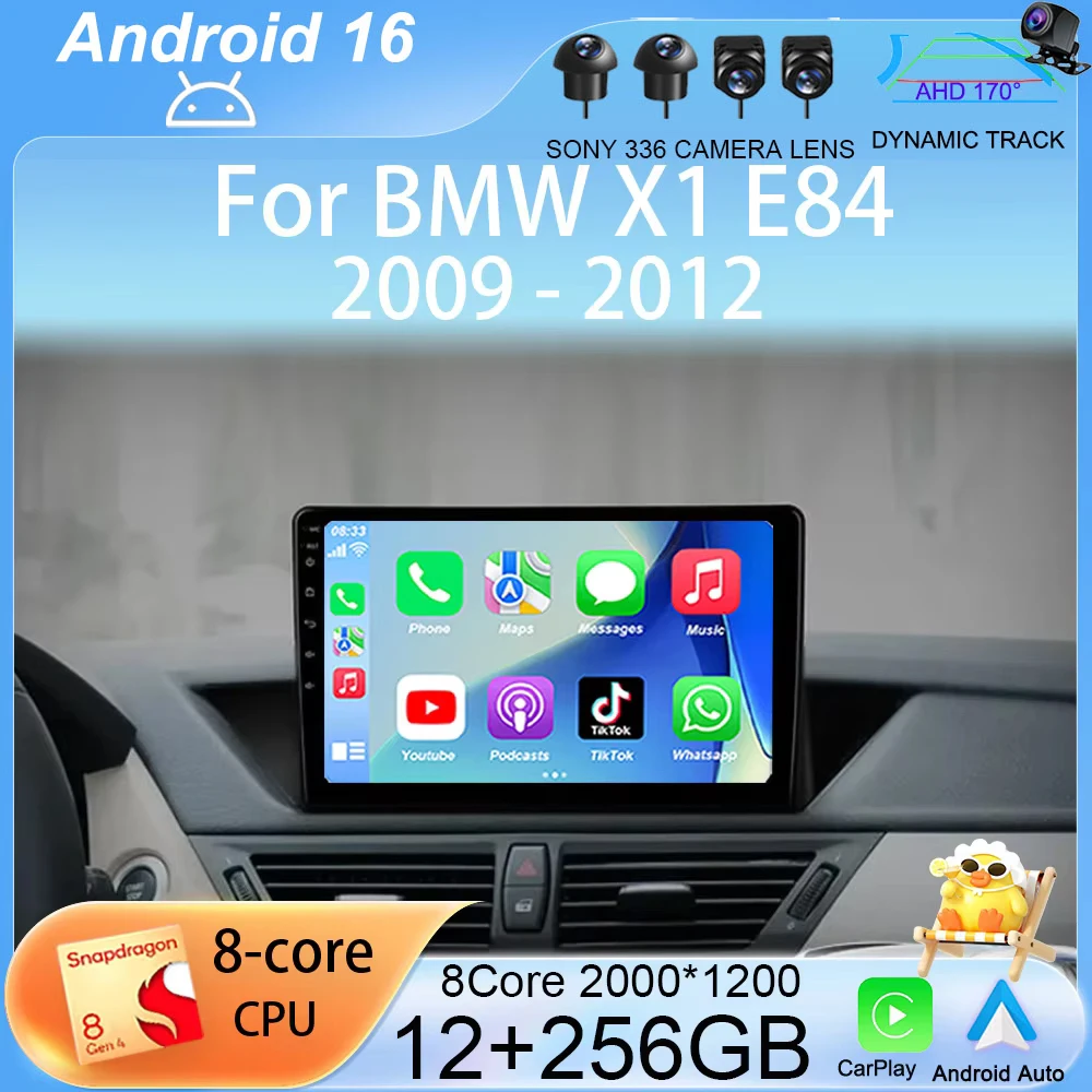 

Автомагнитола Android 16 с CarPlay для BMW X1 E84 2009-2012, мультимедийный видеоплеер, GPS-навигация, стереосистема 2 DIN, без DVD