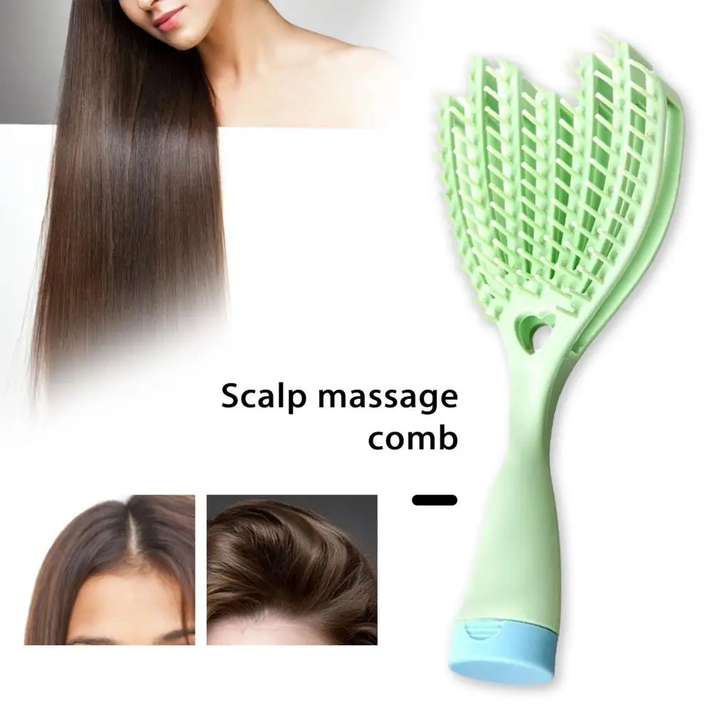 Portable Hollow Head Comb Dual-Use Wet Dry Hair Comfortable Scalp Massage Comb For Fluffy Hair Roots Wide Teeth Air Cushion Comb