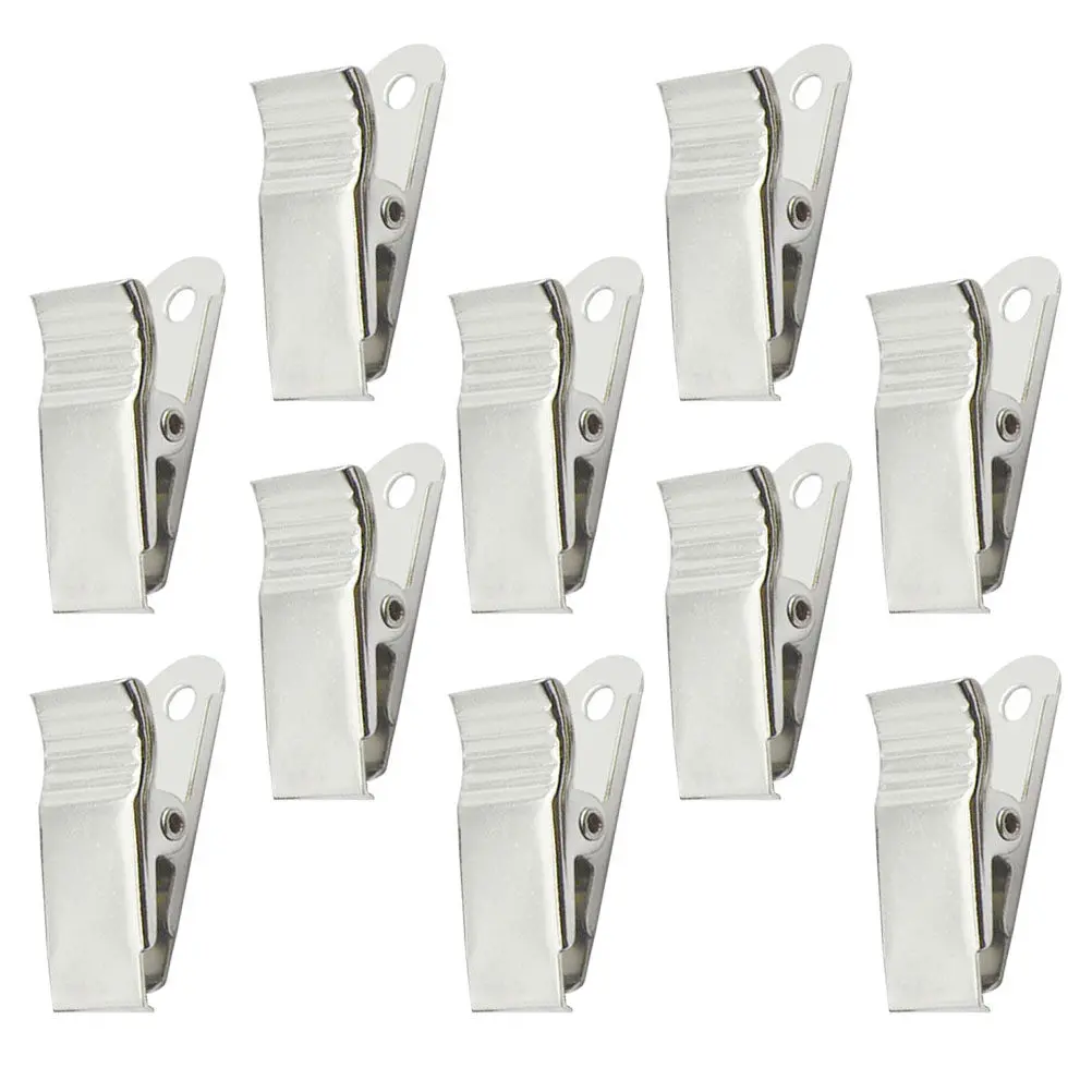 100Pcs Tight Strong Spring Metal Id Badge Holders Wear-Resistant Smooth Edge Name Tag Clips for Government Airports Conventions