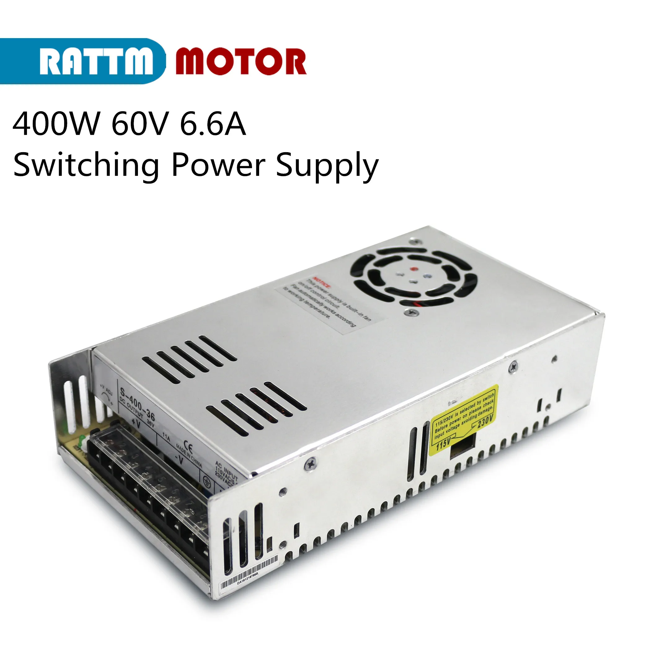 『EU Stock』400W 60V 70V Switch DC Power supply S-400-70 5.7A Single Output for CNC Router Foaming Mill Cut Laser Engraver Plasma