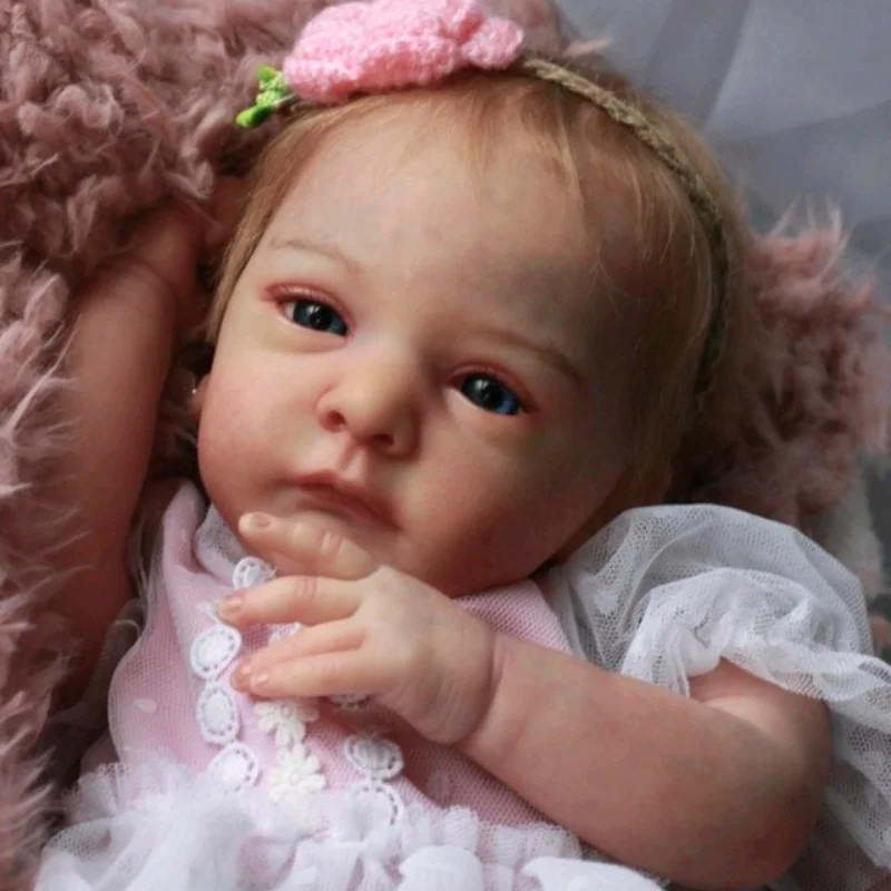 19 Zoll unbemalt Reborn Baby Doll Teile Vinyl Blank Kit unvollendete Form für Kinder DIY Spielzeug mit Stoffkörper