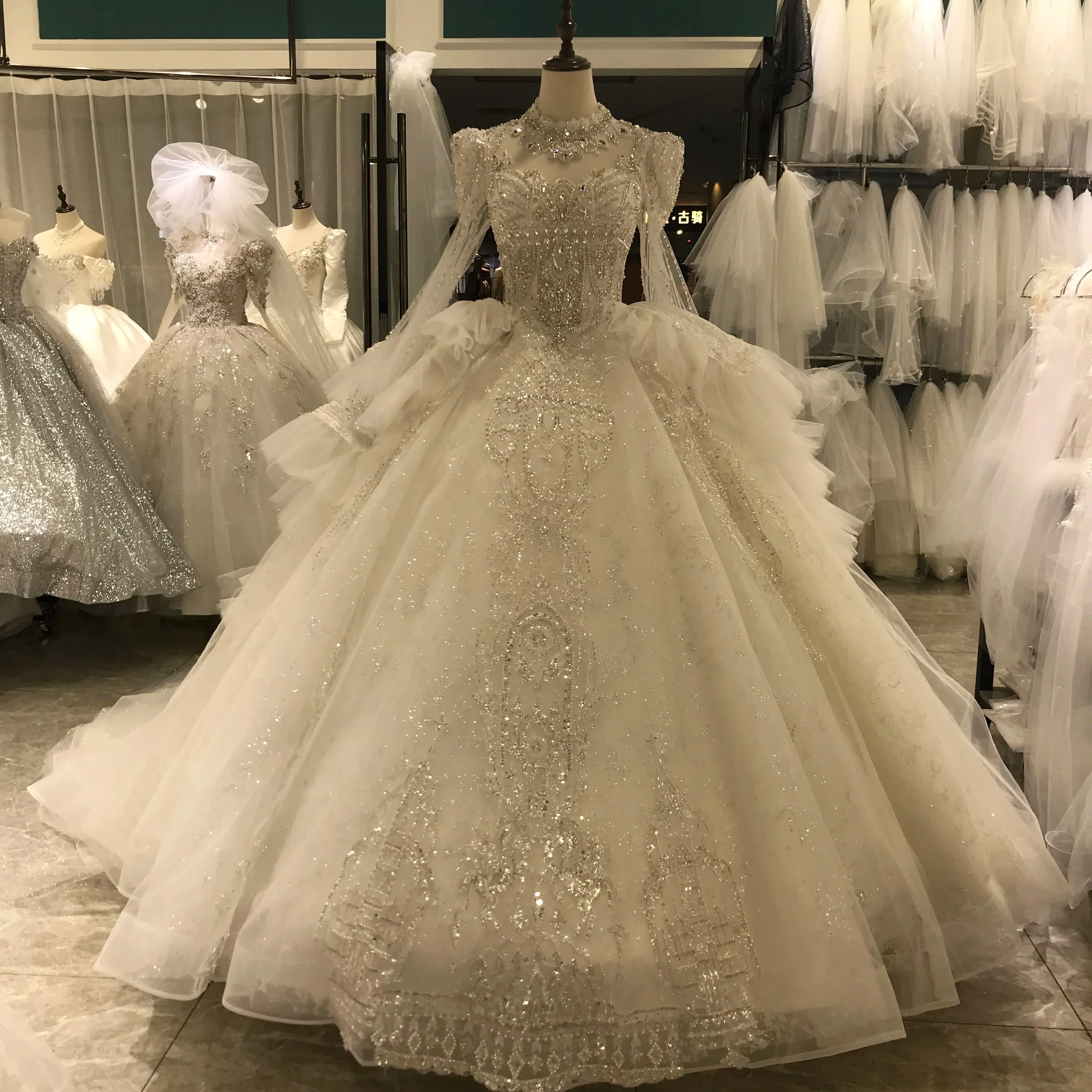 Kisswhite Bridal Green Collection Luxury Wedding Dress glitters Crystals Ball Gown custom made Bridal dresses