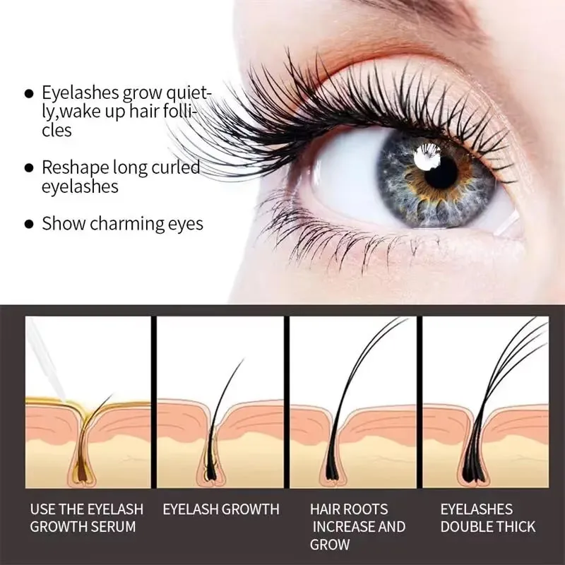 7 วัน Fast Eyelash Growth Serum ธรรมชาติหนาเสริมสร้าง Longer Fuller Eyelashes Eyebrow Growth Essence Eye Care เครื่องสําอาง