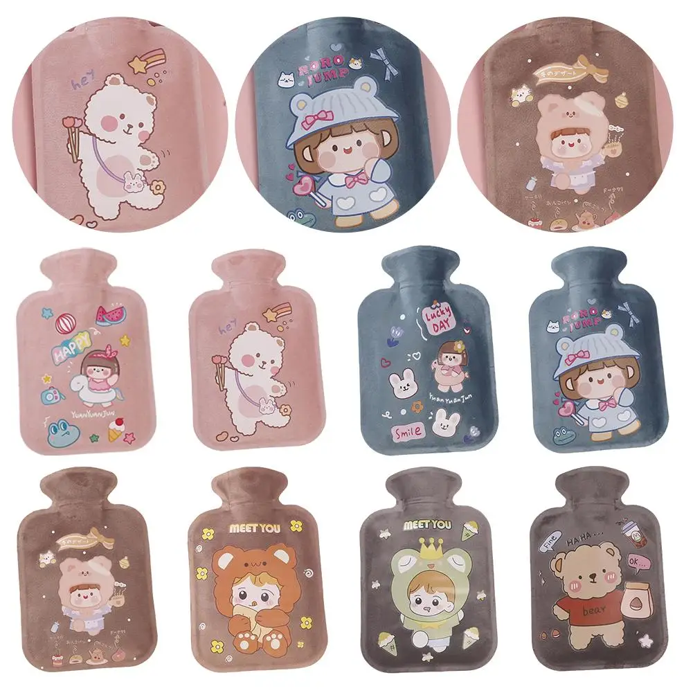 Stay Cozy Warm In Winter With A Cartoon Short Velvet Hot Water Bag Made Of Safe Reliable Short Plush Material For Convenien Y0i1