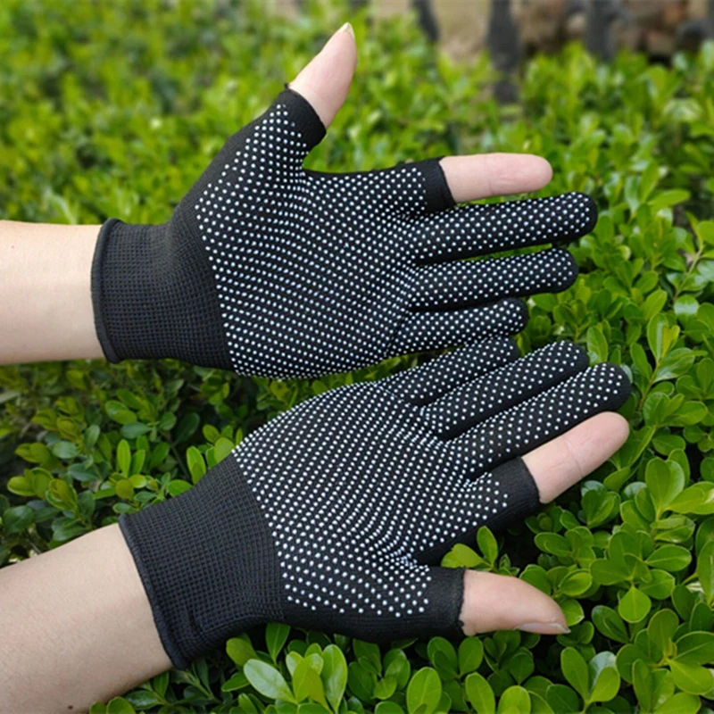 Nylon Non-slip Gloves Men Women Outdoor Riding Sport Fitness Breathable Non-slip Sunscreen Half Finger Gloves