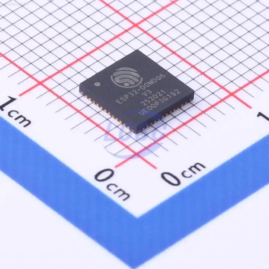 Transceptor do ESP32-D0WDQ6-V3 RF, 150Mbps, 2.412GHz, 2.484GHz, CAD, I2C,I2S,SDIO,SPI,PWM,UART QFN-48-EP, 6x6, ROHS, 1PC