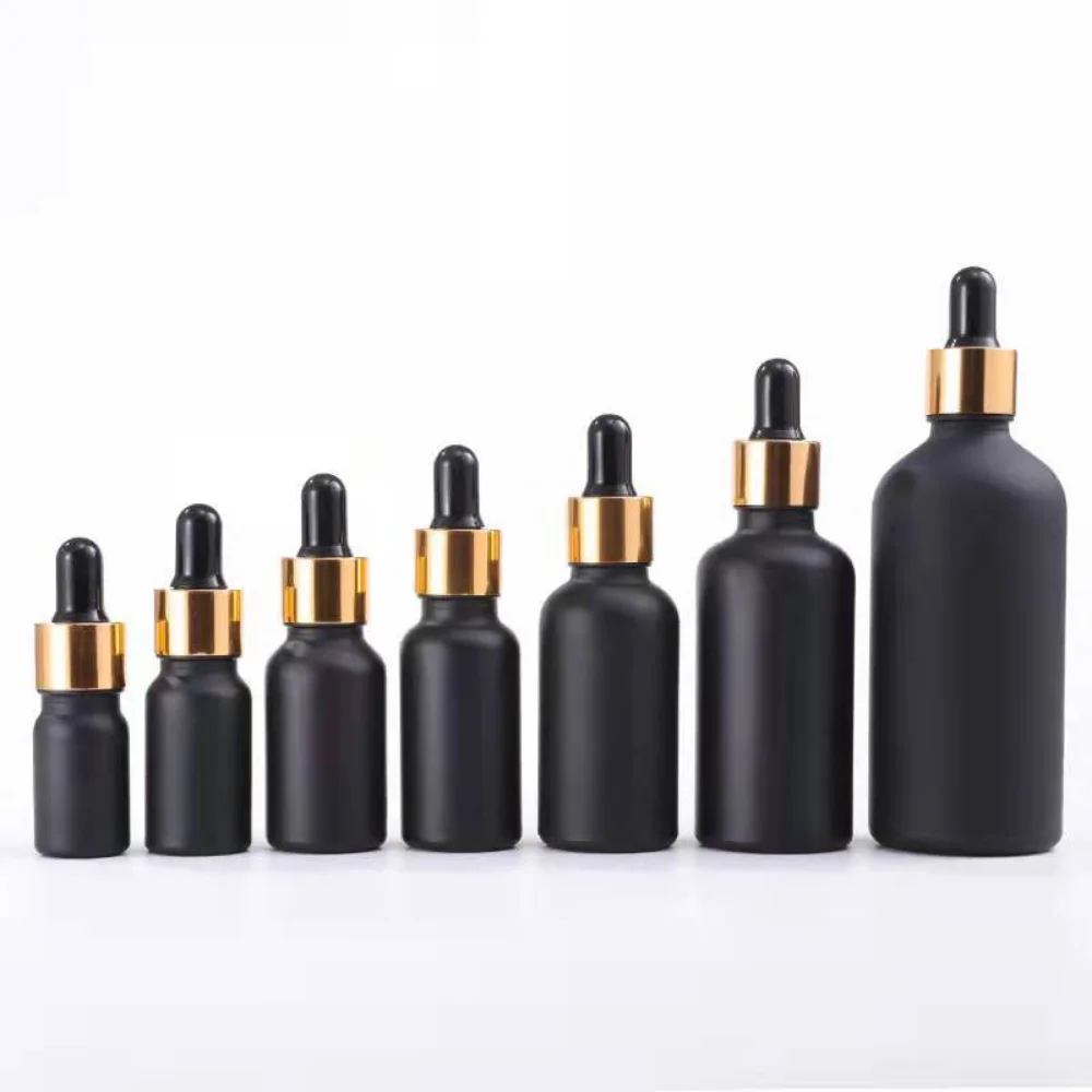 Dropper Bottle Black Glass Anti UV Pipette Bottles Perfume Essence Essential Oil Reagent Aromatherapy Liquid Cosmetic Travel