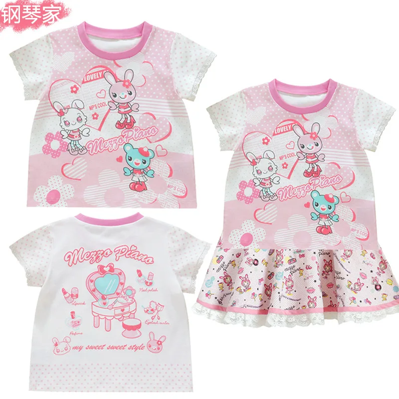 

Футболка с короткими рукавами с рисунком кролика для милых девочек, универсальная, в японском стиле, Jojifuku, одинаковая одежда для мамы и дочки, милый топ в стиле Y2k