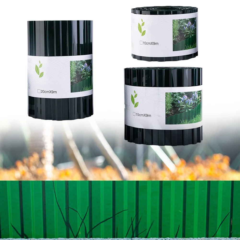 1 Roll 9M Plastic Garden Fence - Easy Install Weather-Resistant Lawn Borders Plastic Garden Lawn Edge Fence Accessories