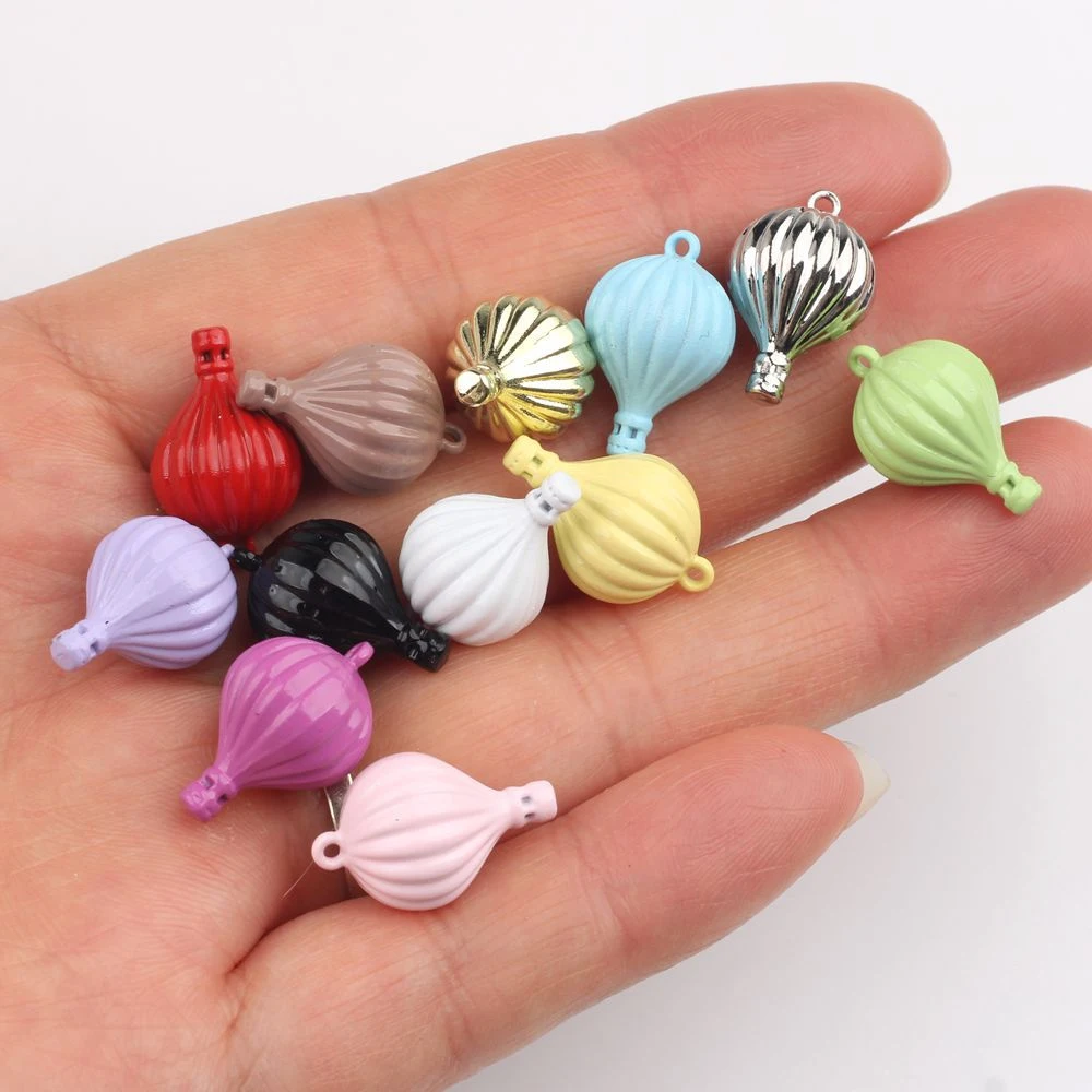 10pcs Simple Cute Hot Air Balloon Shape Pendant DIY Handmade Jewelry Making Accessories Earrings Necklace Bracelet Craft Fashion