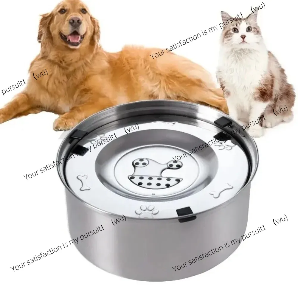Stainless steel pet, non-slip/splash/spill base, portable