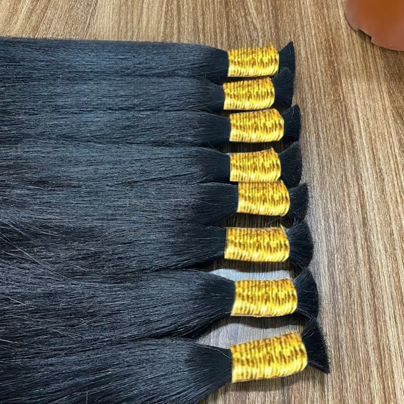 Extensiones de cabello humano para trenzar, mechones de pelo indio sin trama a granel, 100% natural, hueso liso, venta al por mayor