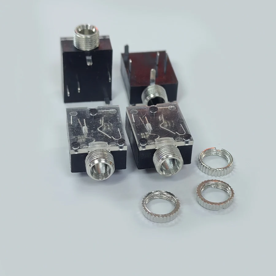 100PCS/Lot PJ-324M 3.5MM Audio Socket/Jack Connector with Nuts 5Pin PCB Mounting For Headphone