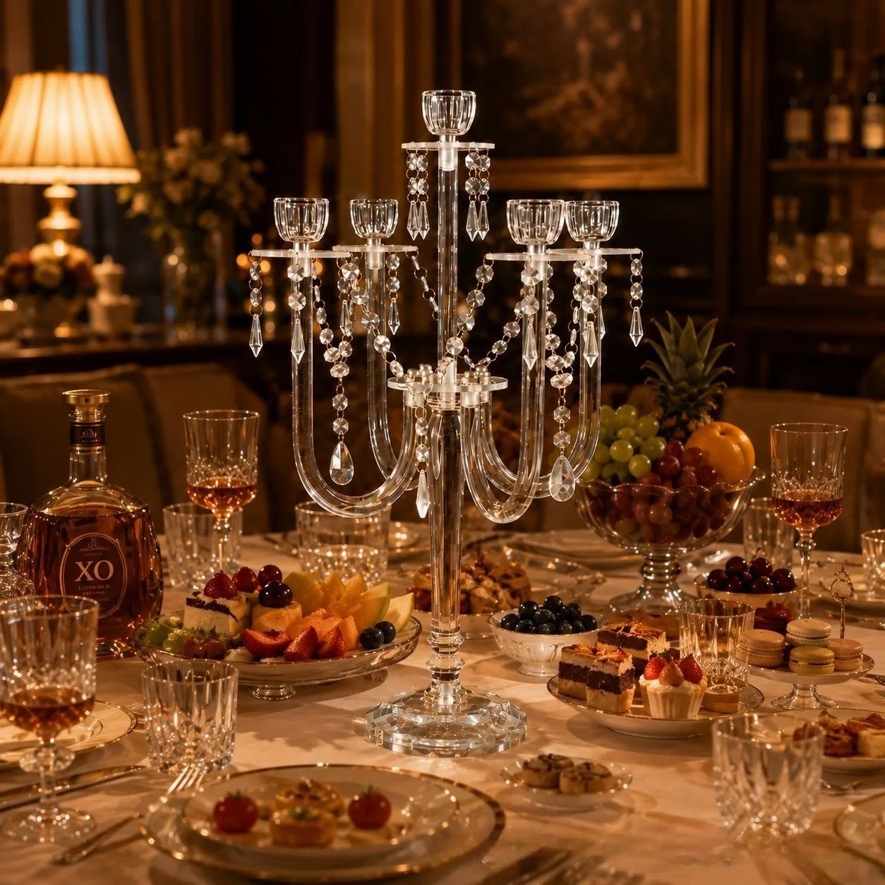 Acrylic Candelabra Transparent 5He Candle Holders Wedding Candlesticks Table Centerpieces Big Candelabrum Event Party Decora