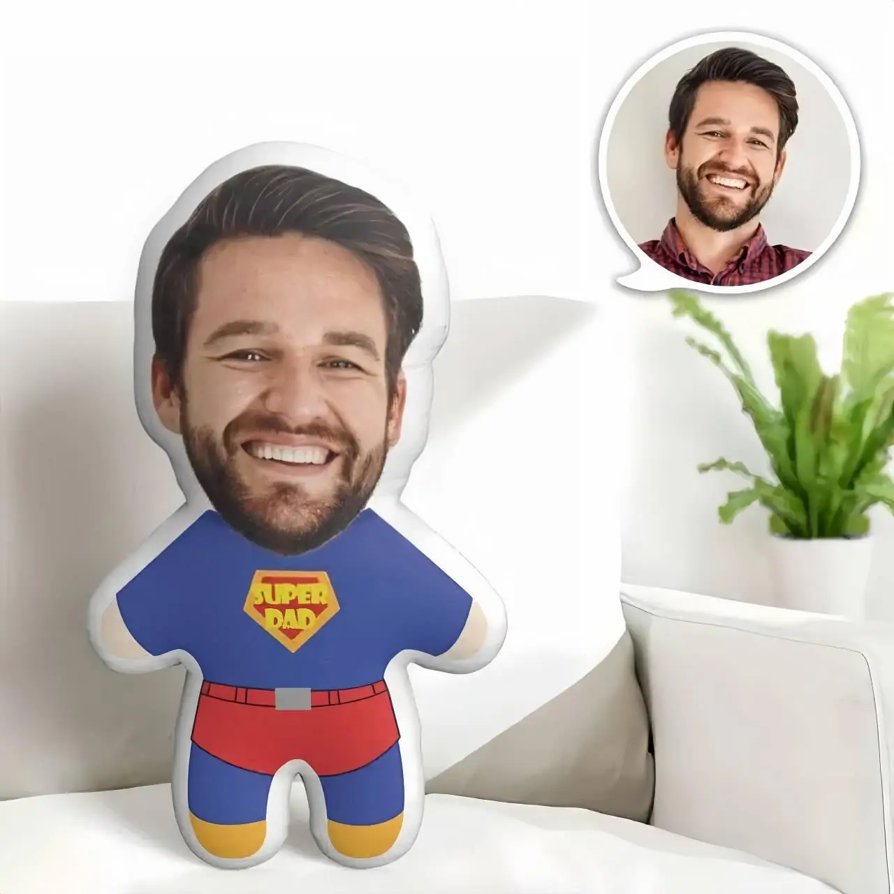 Brandneues, personalisiertes Foto-Plüschkissen mit individuell 3D-gedrucktem Gesicht, weiches Polypropylen, Dekokissen für Paare