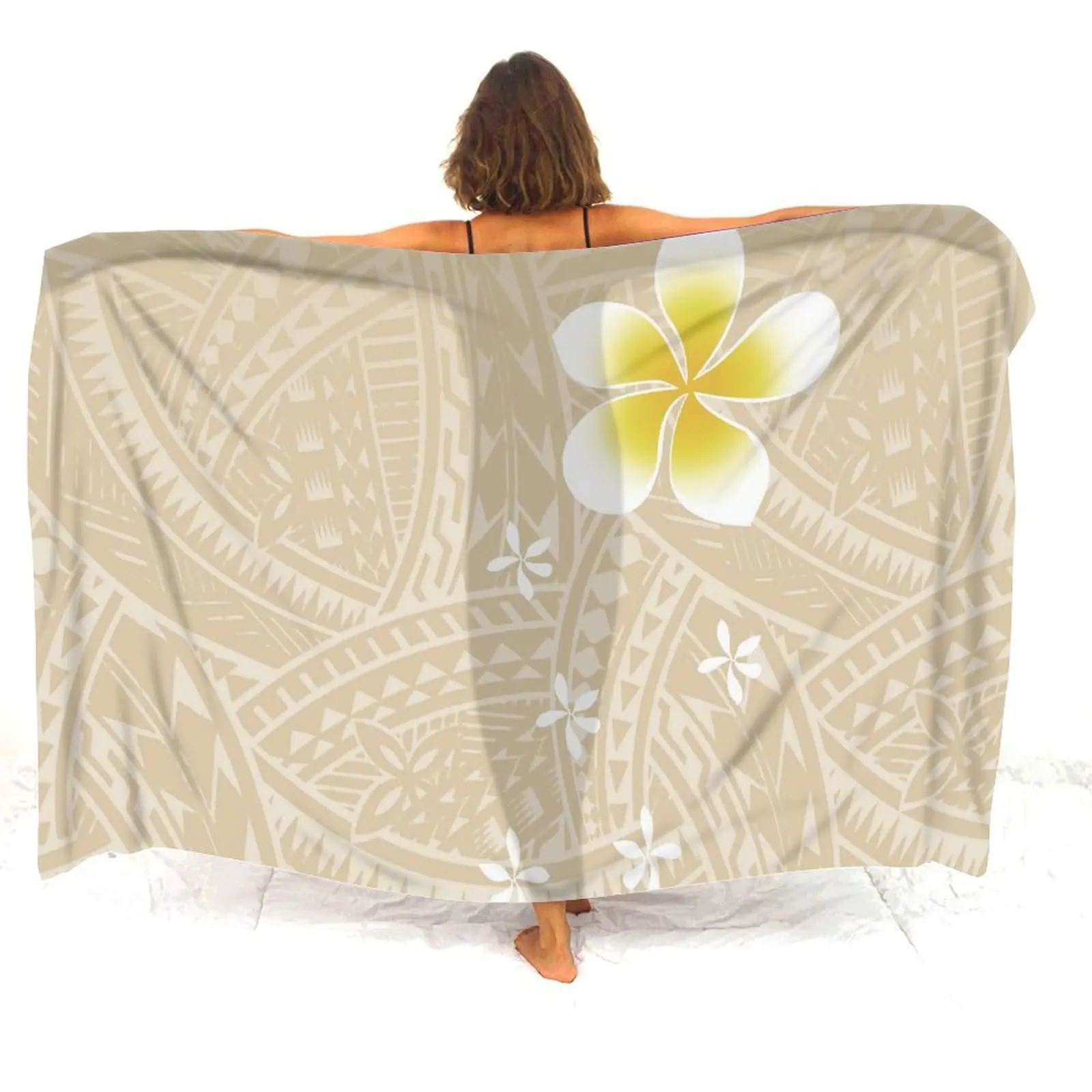 Customizable Polynesian Sarong Beach Sarong Apron Lightweight Fabric Essential Beach Sun Protection Scarf For Vacation