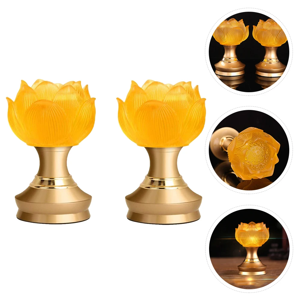 

2pcs Design Shaped Lighting naments Imitation Glass Home Decoration Buddha Hall Lamp Night Buddha Hall Lamp Light