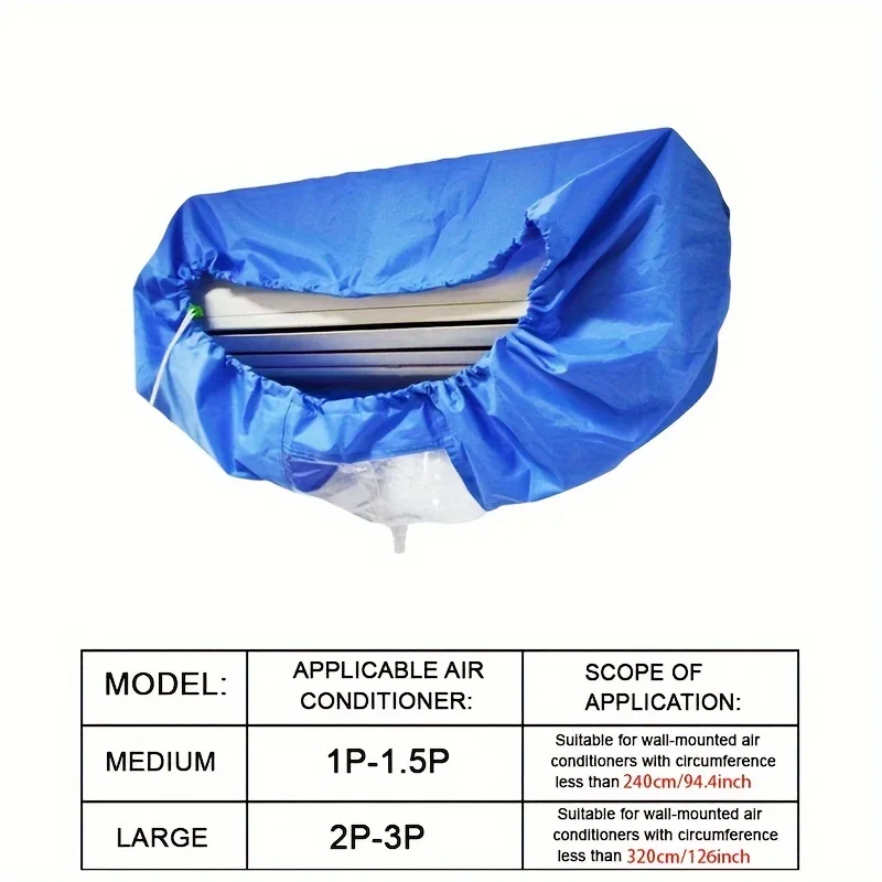 Air Conditioning Cleaning Cover Hanging Air Conditioning Water Washing Bag Reusable Summer Cleaning Tool with Drainage Pipe