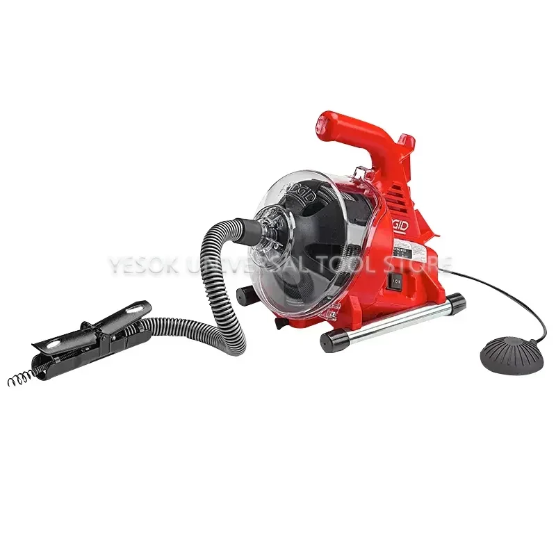 220V Autofeed Electric Sewer Pipe Dredging Machine Toilet Kitchen 19-28MM Pipe Cleaning Machine Dredger Drain Cleaner 120W