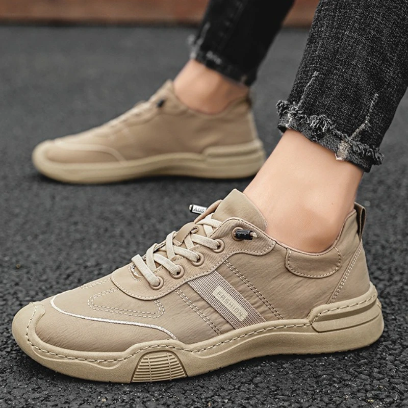 Men's spring autumn breathable canvas shoes fashion versatile casual board shoes wear-resistant anti slip comfort men's shoes