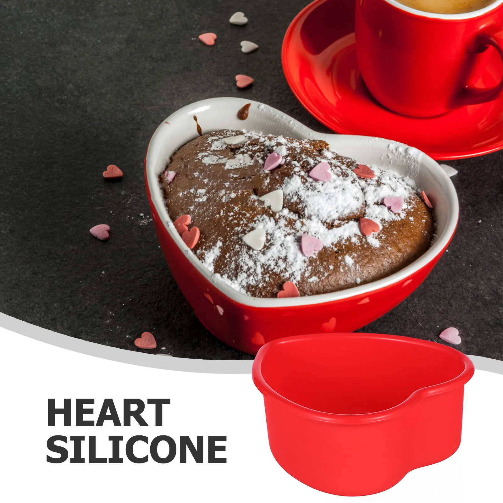4Pcs Food Grade Silicone Heart Shaped Cake Pans Non Stick Easy Clean Foldable Mini Molds for Valentines Day Baking Chocolate