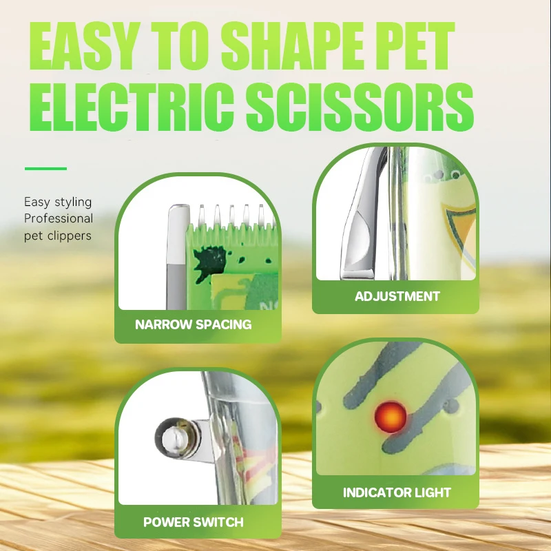 Kemei-Kit de toilettage professionnel pour animaux de compagnie, tondeuse à cheveux électrique aste pour chien, manteau optique, fournitures pour animaux de compagnie pour chiens et chats