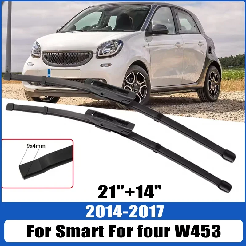 

For Smart Forfour W453 2014-2017 2015 2016 Wiper Front Wiper Blades Windshield Windscreen Window Brush 21"+14"Car Accessories