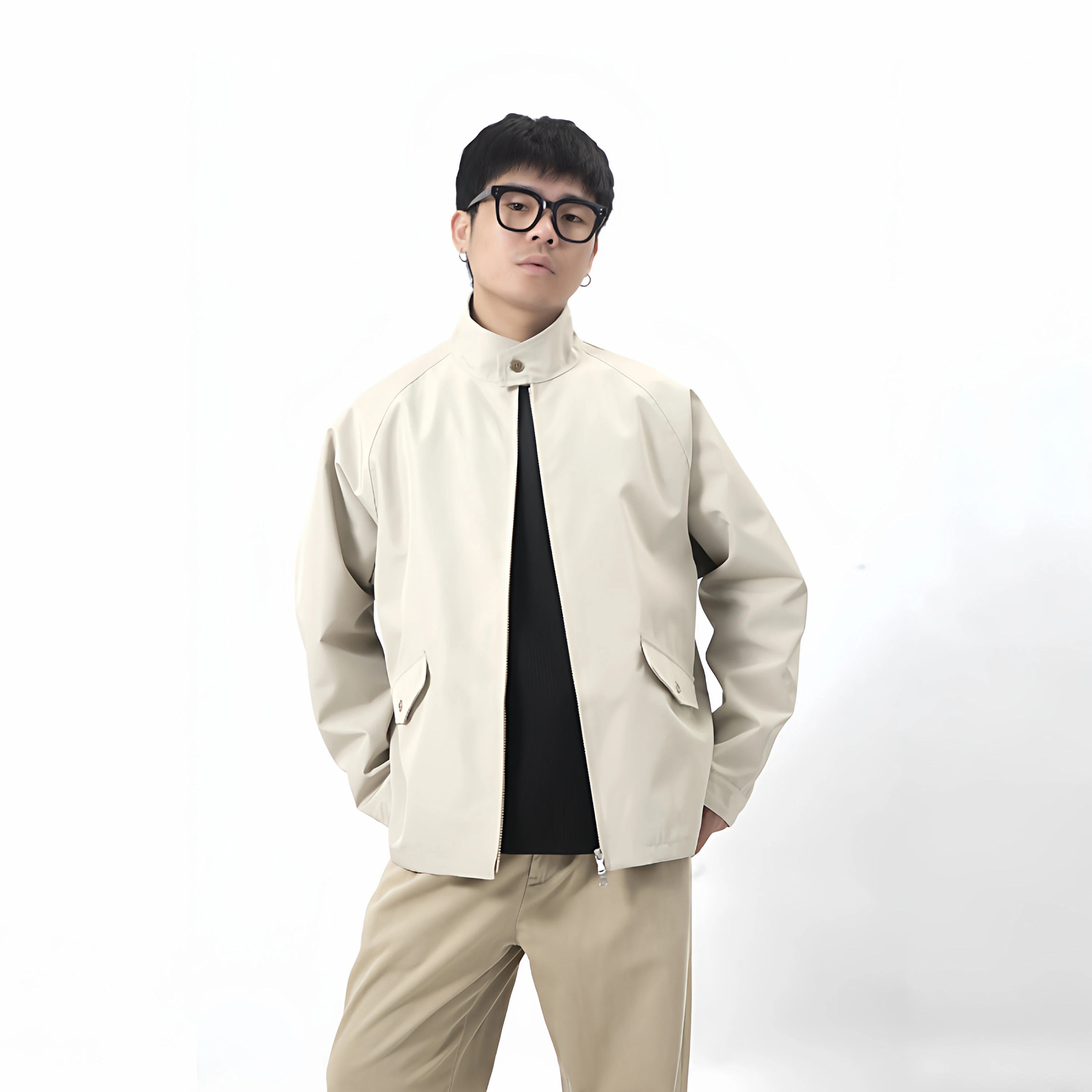 

Japanese Sle Outdoor Functional Jaet Waterproof Breathable Stu Glue Loose Haroldson Coat Polyester Nylon Cosite Fiber