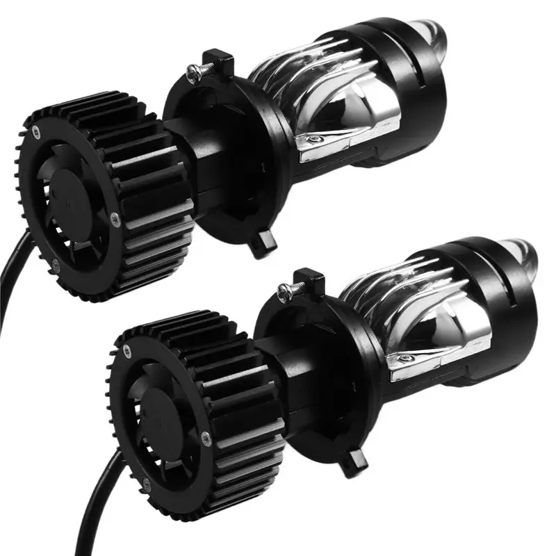 

Motorcyclesled Projector Headlight Bulbs Bi LED Lens Mini Projector Laser Motorcycles Beamturbo Fan