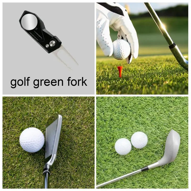 Metal Golf Divot Tools Folding Portable Tool For Golf Divot Repair Men Divot Tool With Ball Marker For Golf Course Golf Club