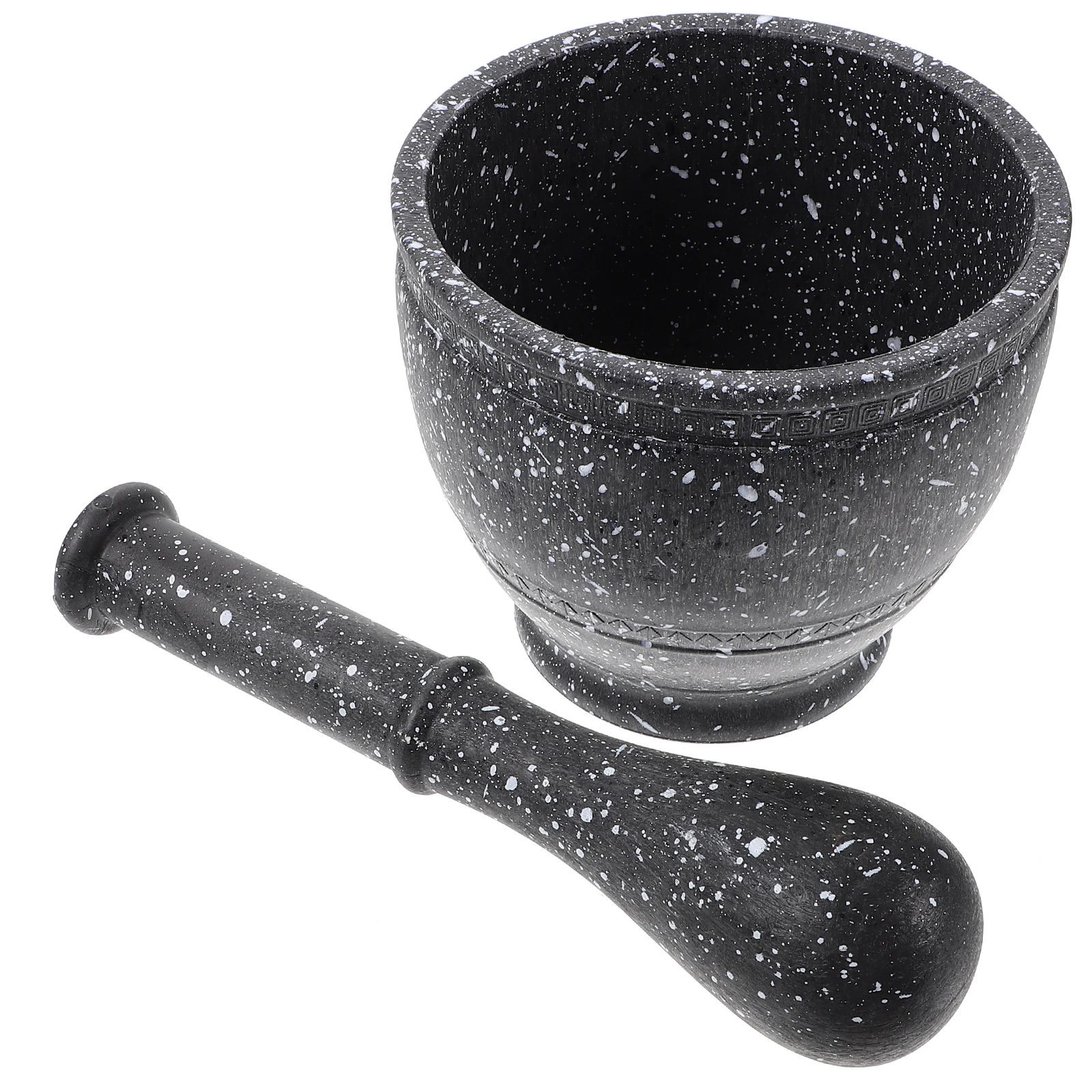 

1Set Garlic Pestle Set Granite Pattern Grinding Bowl for Crushing Spices Ginger and Medicinal Ingredients Home Cooking