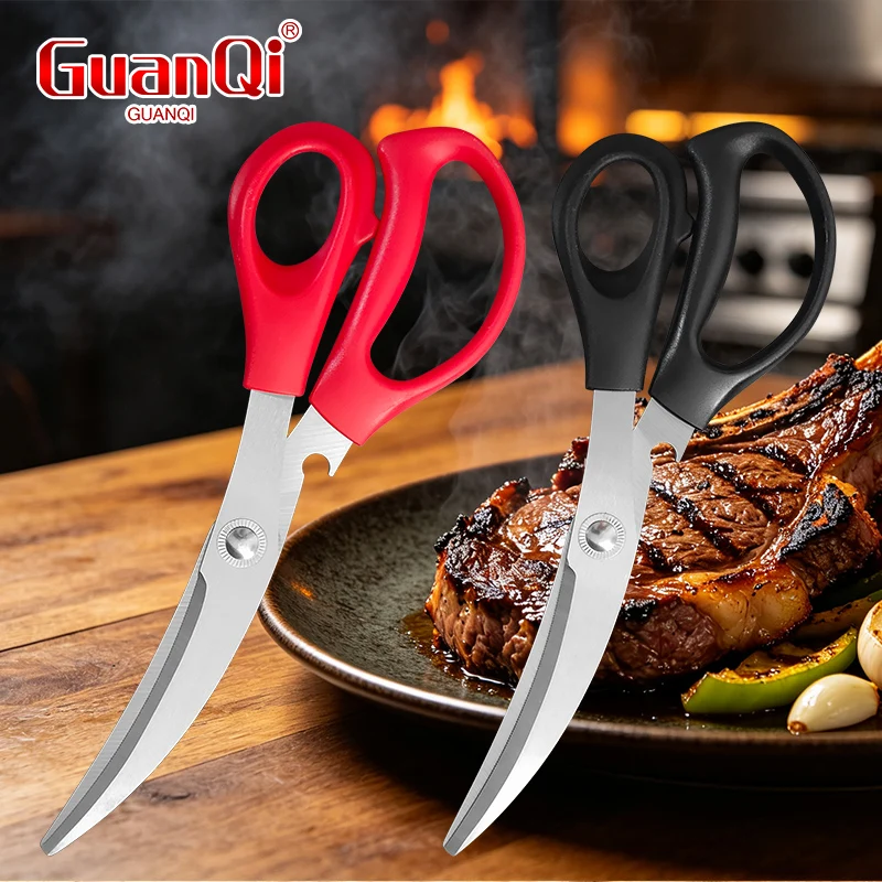 Stainless Steel Scissors Kitchen Cooking Scissors Multifunctional Barbecue Scissors Food Vegetable Meat Scissor Kitchen Gadgets