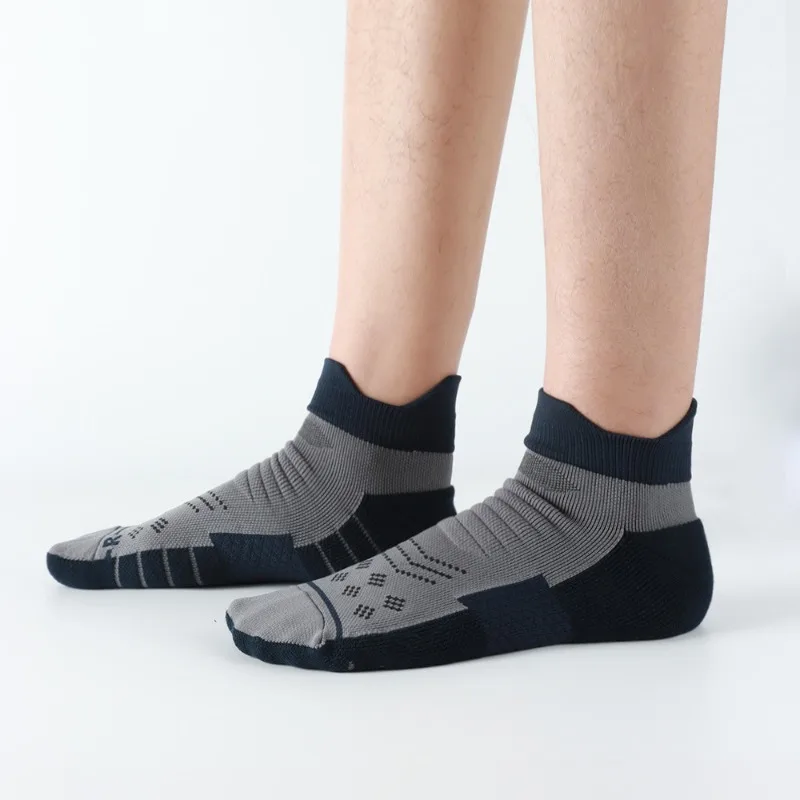 2 زوج منشفة أسفل جوارب رياضية أنبوب قصير الرجال الجوارب تشغيل الجوارب المضادة للبكتيريا امتصاص العرق عدم الانزلاق تنفس