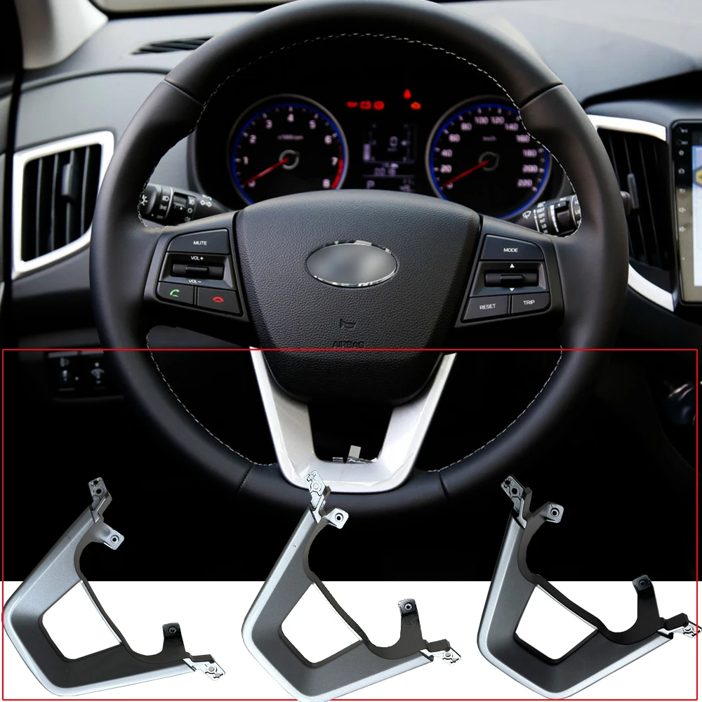 For Hyundai Creta IX25 2015 2016 2017 2018 Stainless Steel Car Accessories Steering Wheel Decoration Buttons Cover Trim Original