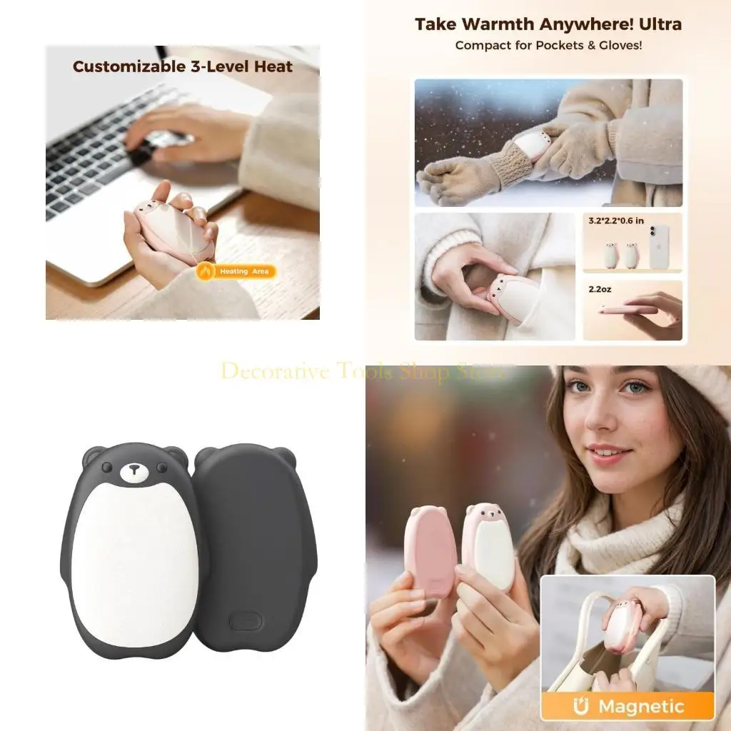 

QX2E Quick Hand Warmers 2 Hour Charging 5Hours Heat Pair For Commuting