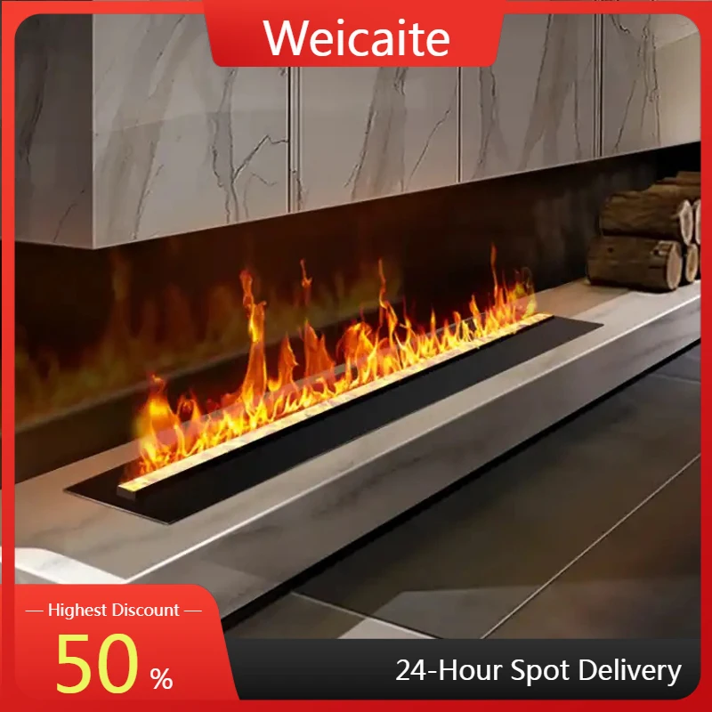 1000 Mm Auto 3d Led Flame Water Mist Fire Vapor Steam Electric Wall Fireplace