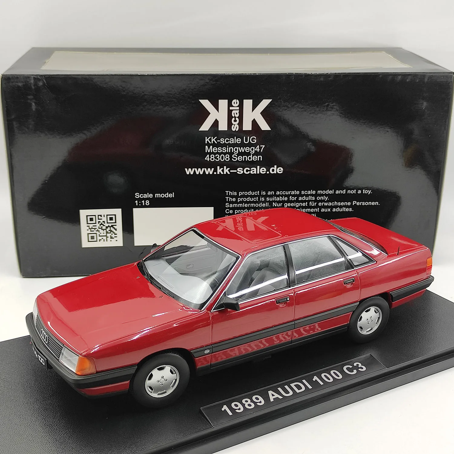 

Defect Diecast KK 1:18 Scale 1989 AUDI 100 C3 Police Alloy Car Model Collectible Toy Gift Souvenir Display Ornament