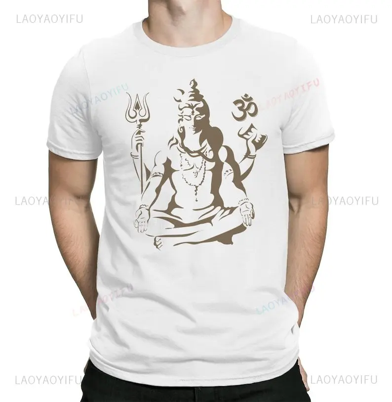 Vintage Shiva OM Meditation Graphic T Shirts God Yoga Vedic Religion Spirituality AUM Woman Man T-Shirt High Quality Cotton Tops