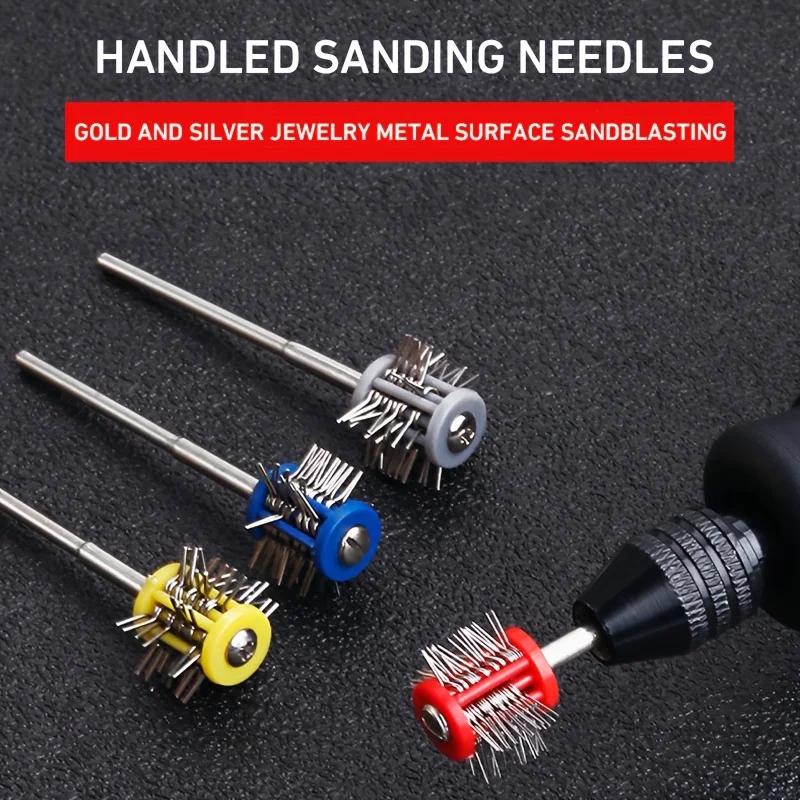 2.35mm Handled Brushing Grinding Head, Brushing Needle, Handled Sanding Needle, Metal Surface Polishing Grinding Head