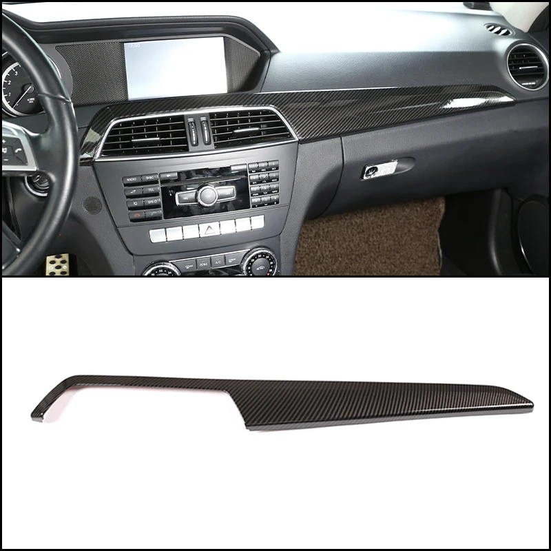 ABS Carbon Fiber Pattern Interior Central Console Molding Strip Cover Trim Accessories for Mercedes-Benz C-Class W204 2010-2013