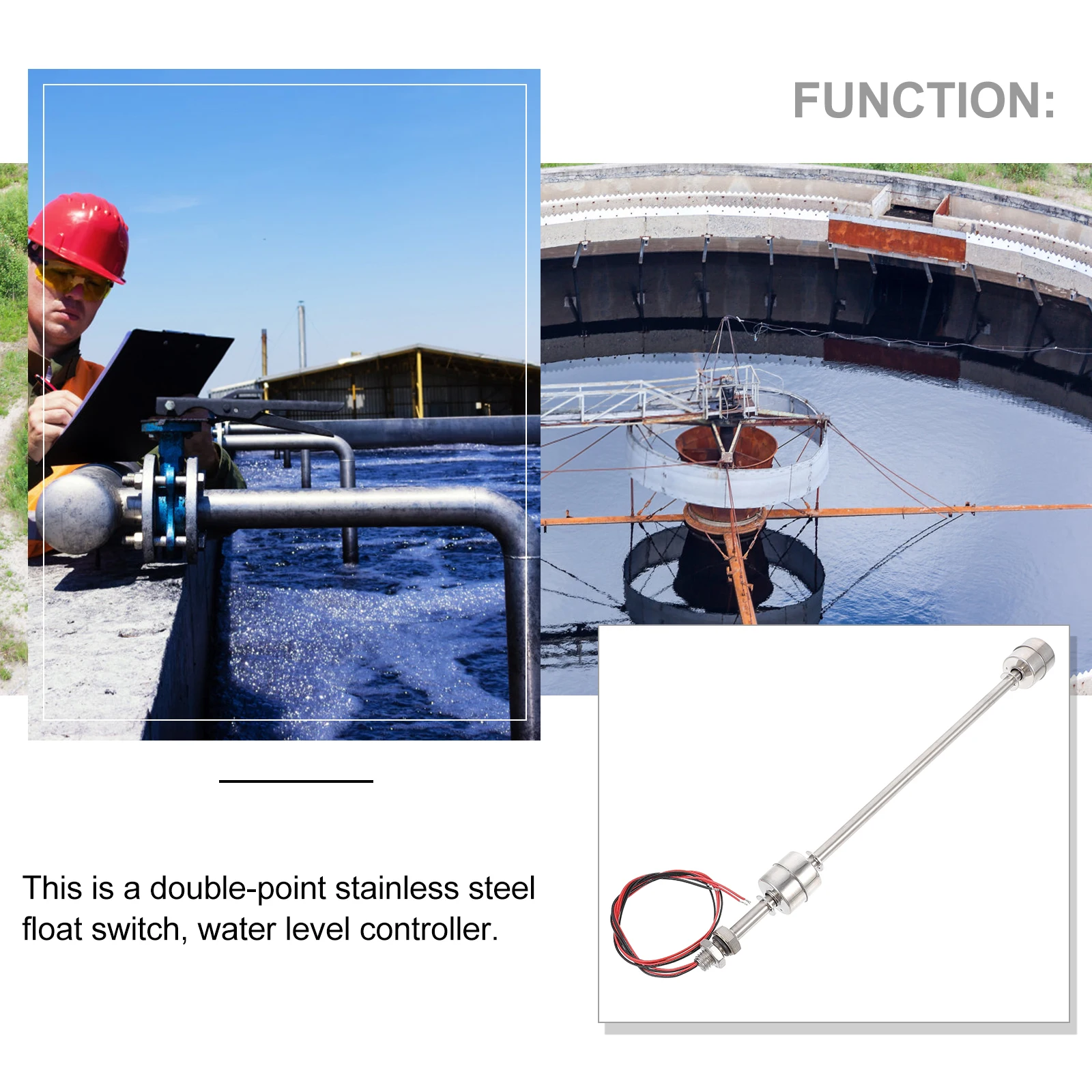 

Float Switch Water Level Sensor Monitor Aquarium Parts Practical Stainless Steel Durable Household Swimming Pool Pond Fountain